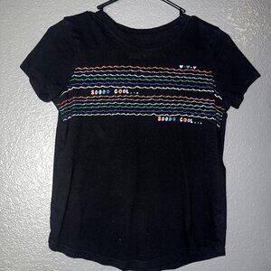 Old Navy Girls’ “Sooo Cool” Graphic Tee Black Short Sleeve Shirt Size XL (14)